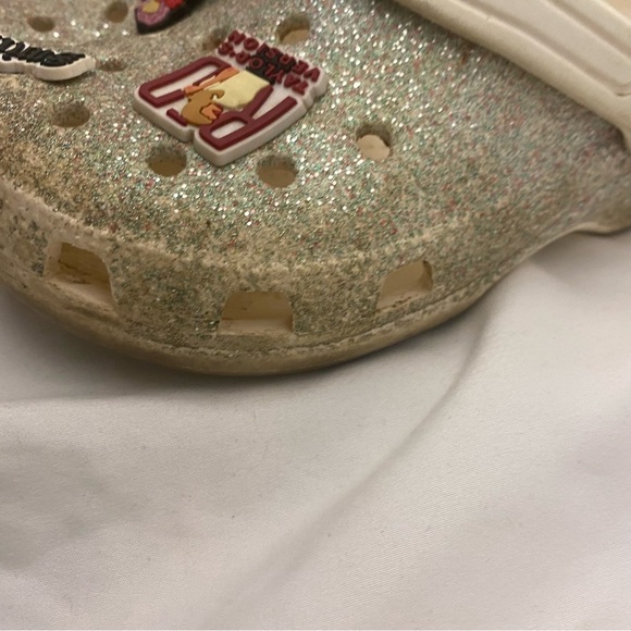 Crocs Classic Girls Size C13 Glitter Rubber Slip On Clog With Swift Music Charms - Picture 11 of 15